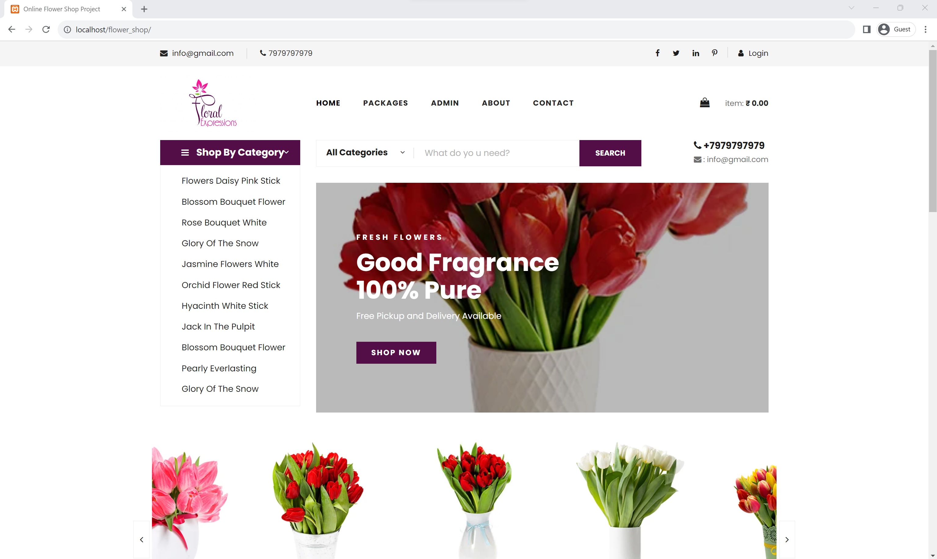 Best Flower Shop Management System Project In Php